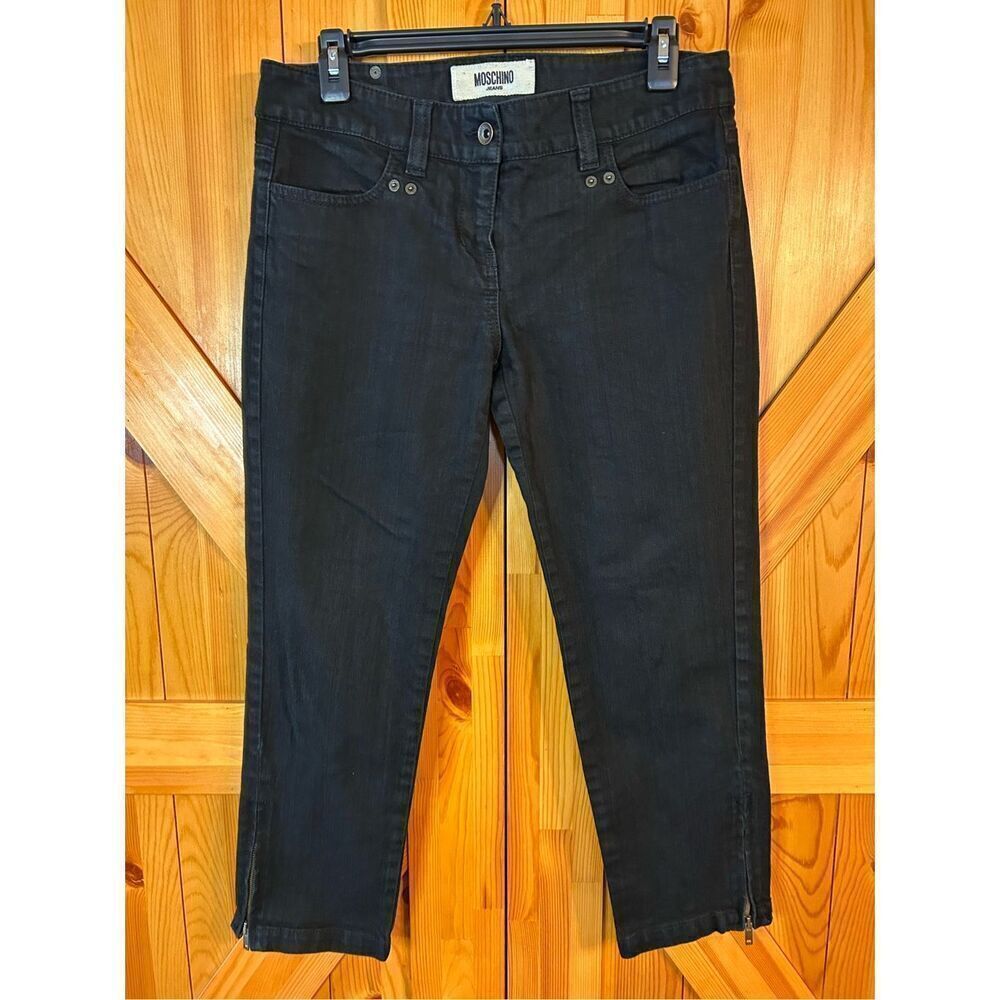 Moschino Jeans Donna cropped Black Size 8 Ankle Zippers (4883)